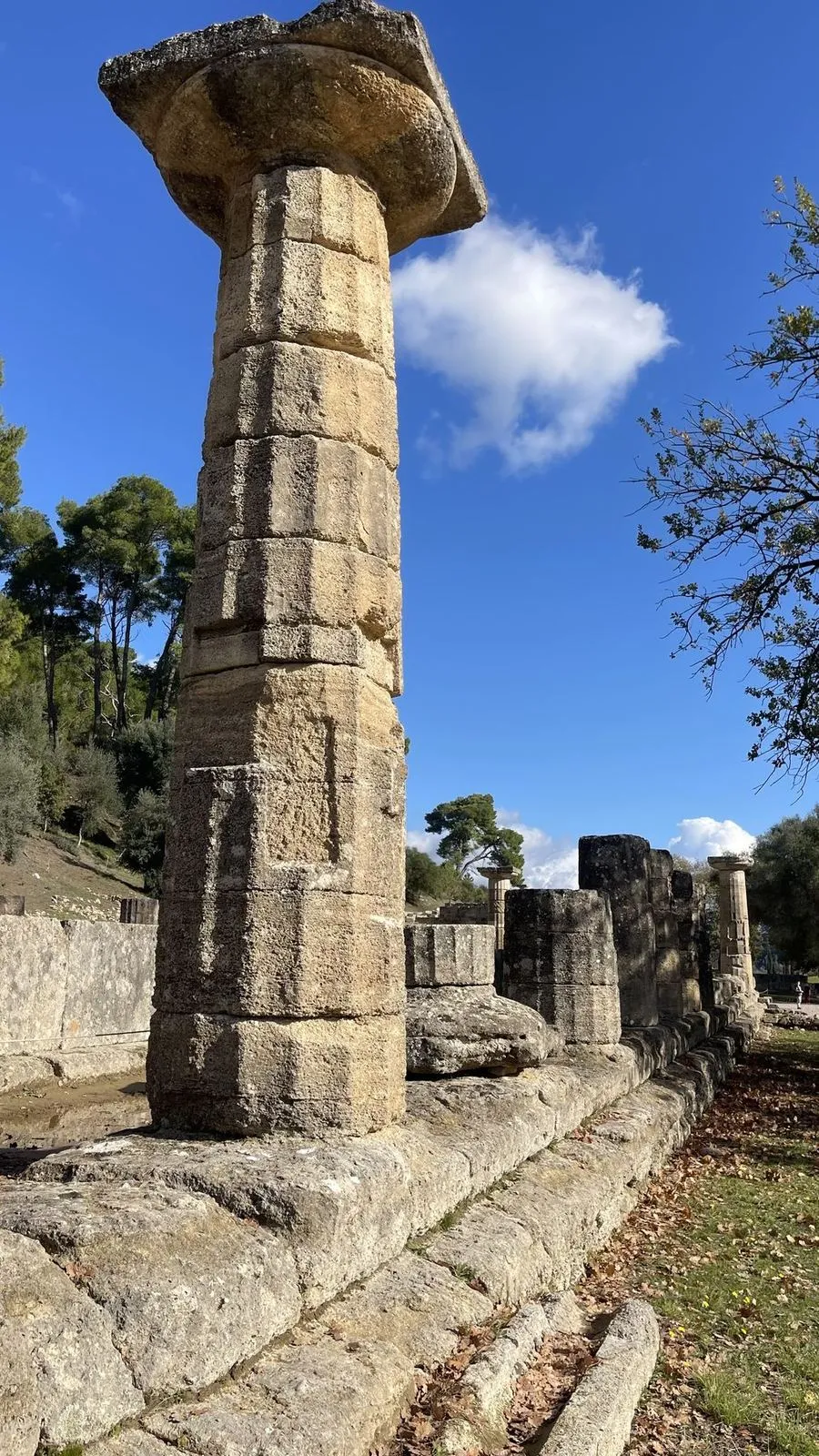 A standing column at Ancient Olympia, in the region where Hippocratic medicine took shape